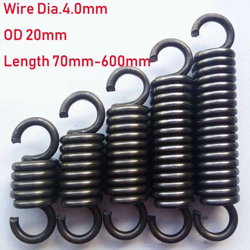 1pcs Out Diameter 20mm  Wire Diameter 4.0mm Tension Spring Expansion Springs Length70/80/100/120/140/160/180/200-600mm 