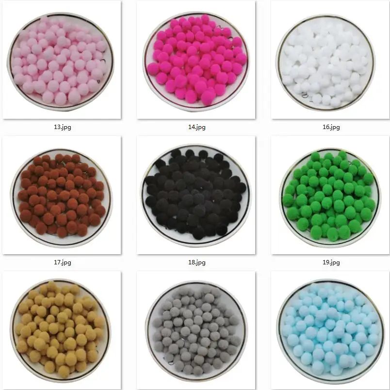 300 Uds. Mini pompón de 10mm, pompones multicolores suaves, bola de peluche esponjosa, juguetes para niños, decoración navideña hecha a mano,