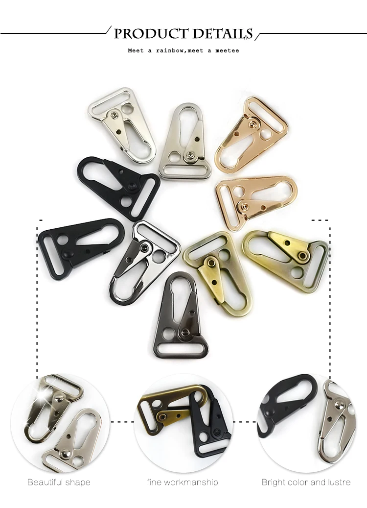 2/4/10Pcs 20/25/32/38mm Metal Strap Buckles Bag Trigger Snap Hook Webbing Chain Clasp Dog Collar Buckle DIY Hardware Accessories