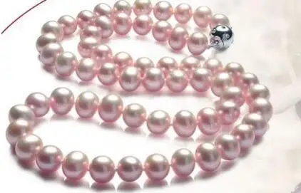 

classic 9-10mm south sea natural round lavender pearl necklace 18inch