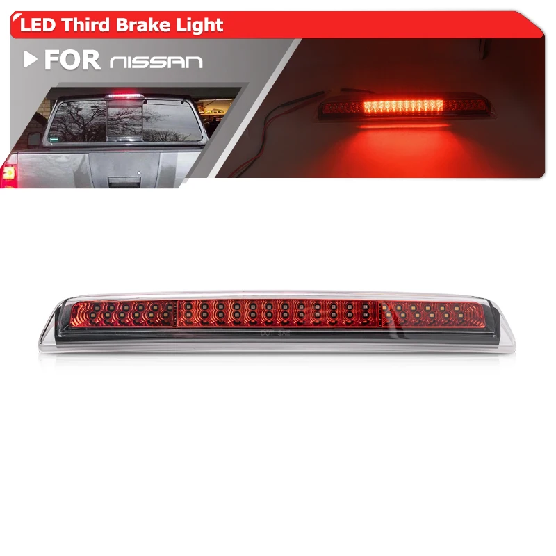 

For Nissan Titan 2004-2015 26590-7S200 Led High-Mount Third 3rd Brake Light 2-In-1 White Cargo Roof Red High Level Tail Lamp