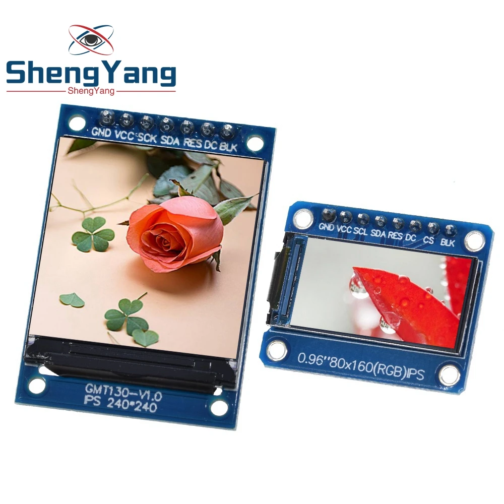 

TZT TFT Display 0.96 / 1.3 inch IPS 8P/7P SPI HD 65K Full Color LCD Module ST7735 Drive IC 80*160 (Not OLED) For Arduino