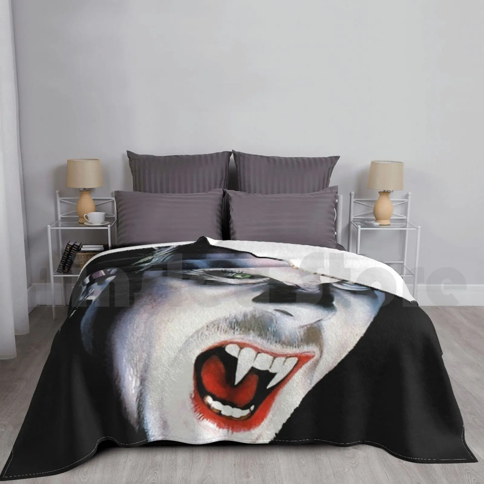 Vampire Horror Movie Fim Vintage 1980s 80s Retro David Lost Blanket For Sofa Bed Travel Vampire Horror Vintage