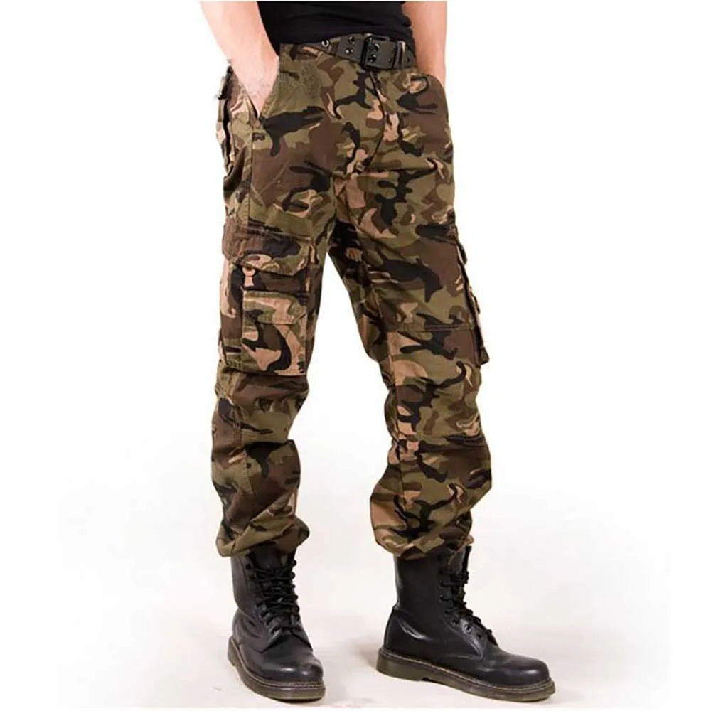 

Fashion Cotton Camouflage Cargo Pants Men Casual Loose Baggy Pants Style Trousers Man Clothing