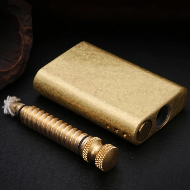 Vintage Pure Copper Million Match Kerosene Lighter Unique Windproof Matches Oil Lighters Rotation thrust Flame Lighter