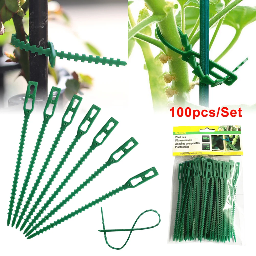 

100PCS Tree Ties Adjustable Plant Ties Garden Ties Flexible Plant Cable Ties for Supporting Rose Shrub Plants