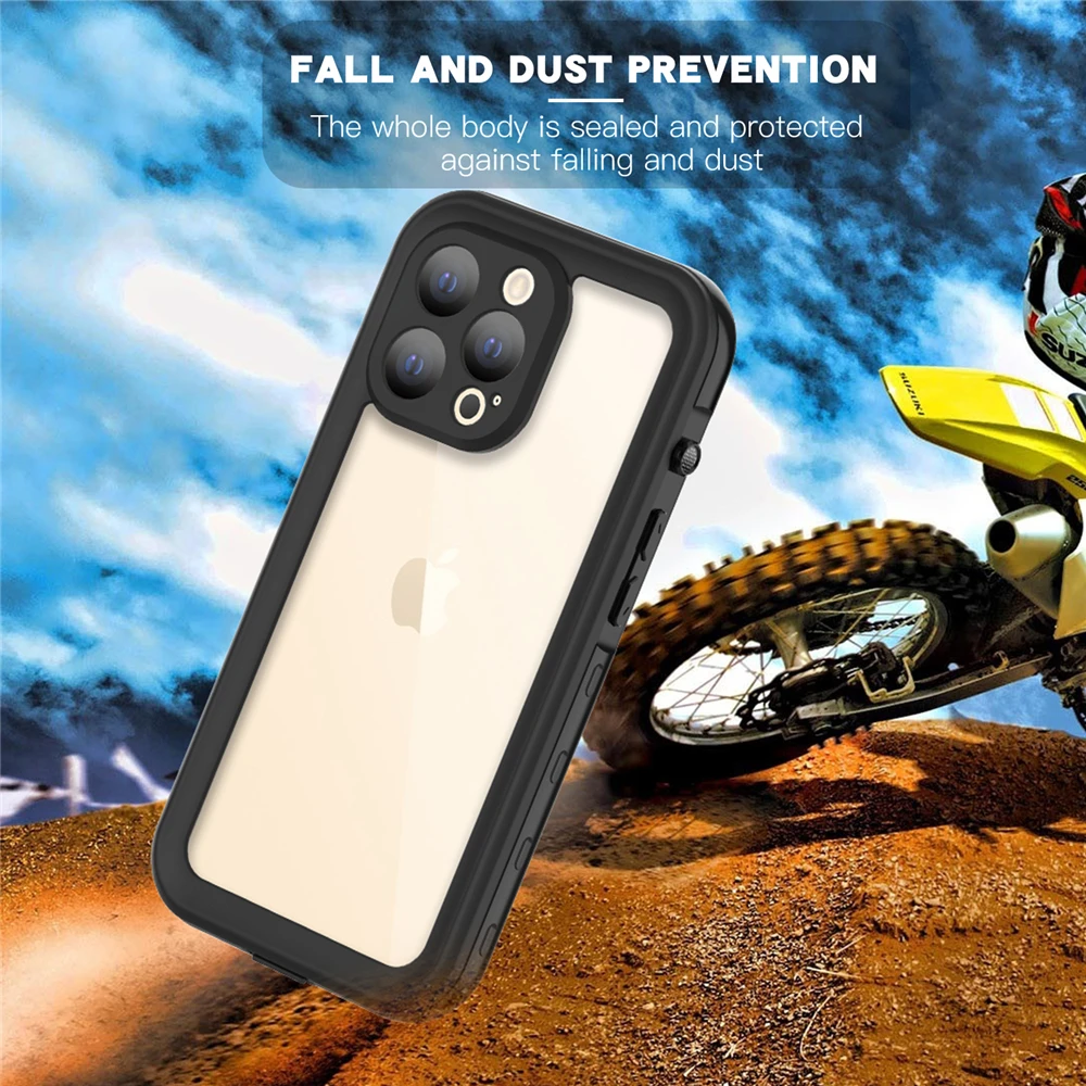 IP-68 Waterproof Dust Proof Clear Cover For iPhone X Xs Max Xr 12 13 Pro 11 Mini 6s 7 8 Plus Phone Case Shockproof Fundas Coque