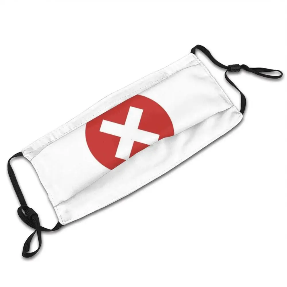 Cross In A Circle Custom Pattern Washable Filter Pm2.5 Adult Kids Mask Cross Red No Entry Cross In A Circle