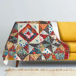 Patchwork Mudcloth Retro Winter addensare coperta di lana a doppio strato coperta di lana di corallo coperta di calore biancheria da letto divano adulto