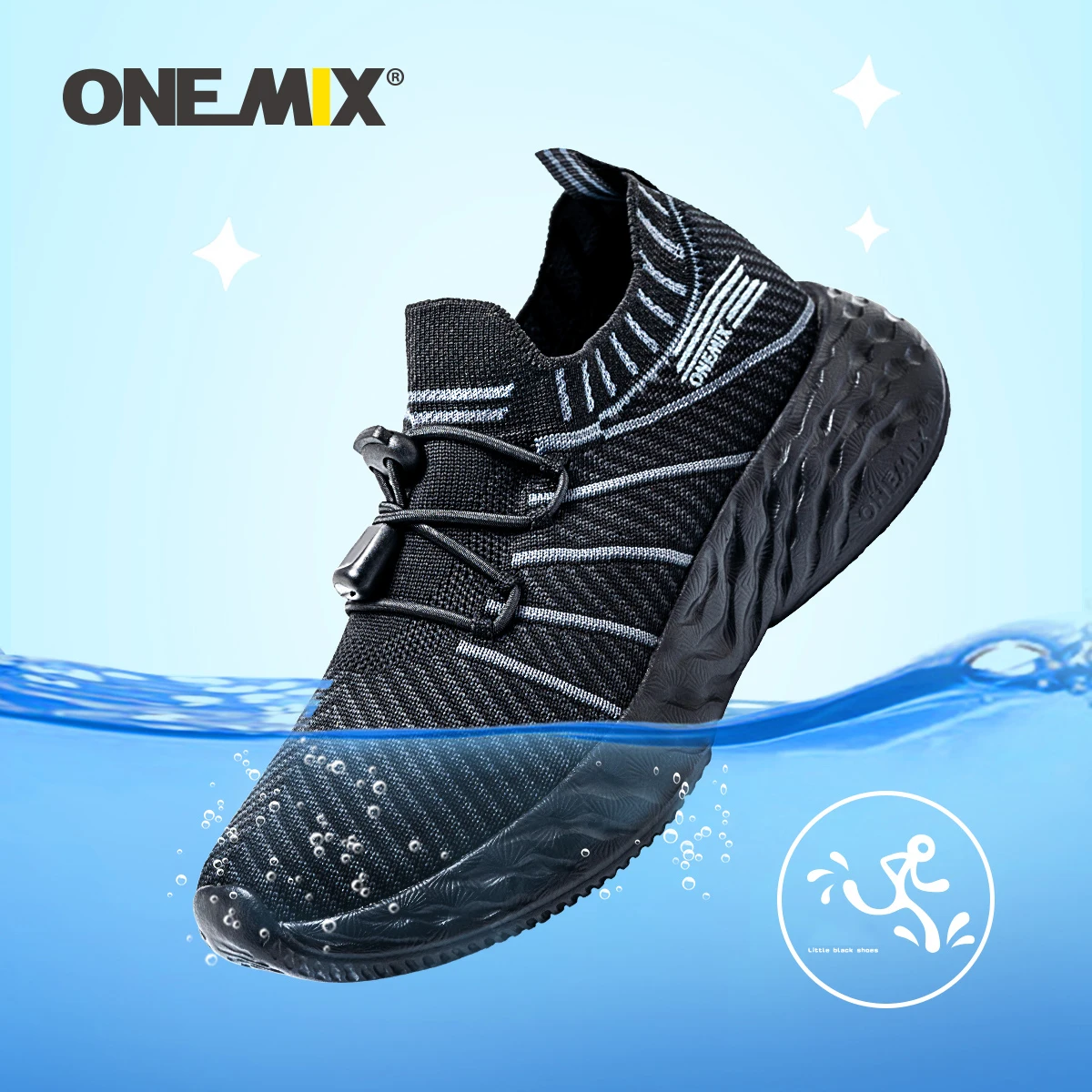 ONEMIX 2024 Waterproof Kid Sneakers Children Running Shoes Boys Breathable Mesh Soft Anti-dirty Outdoor Sport Shoes