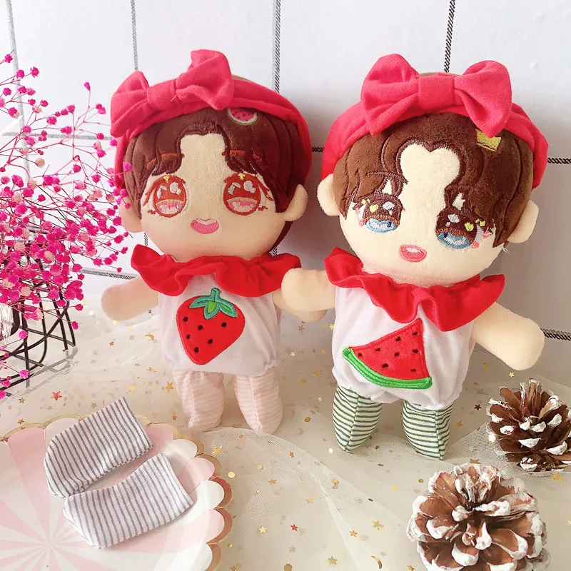 Mini Plush Doll Accessories for 20cm Xiao Zhan Korea EXO Idol Plush Dolls Hand Bag Shoulder Bag Striped Socks Leggings Cotton