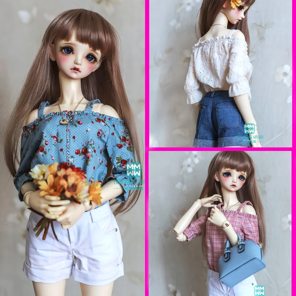 Fits 58-60cm 1/3 DD SD BJD Dolls Toys Ball Jointed Doll Fashion camisole denim shorts Girl's gift