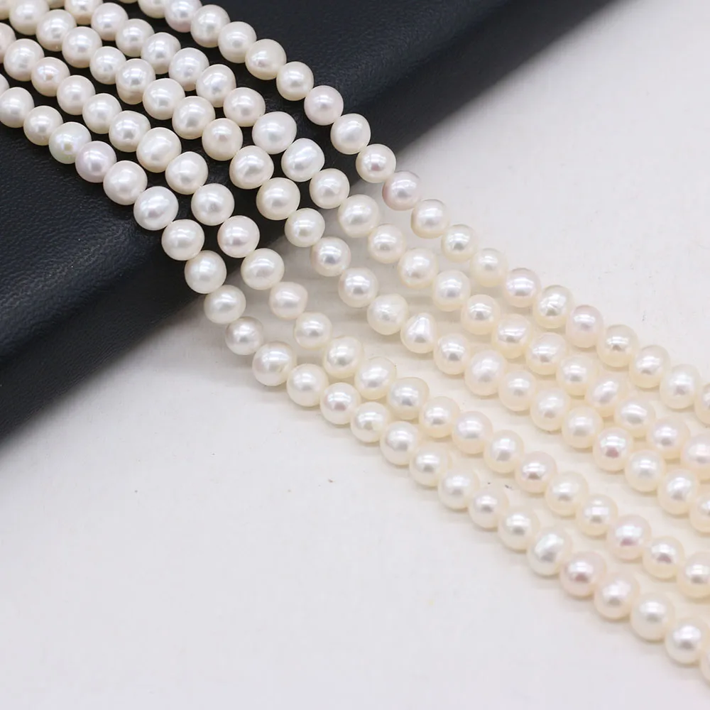 Natural Pearl AAA Real Freshwater Pearl Beads White Near Round Loose Pearl Beads For DIY Craft Bracelet Necklace Jewelry Making