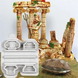 Luyou 1pc Ancient Roman Column Silicone Resin Molds Fondant Moulds Cake Decorating Tools Cake Molds, Kitchen Accessories FM1944