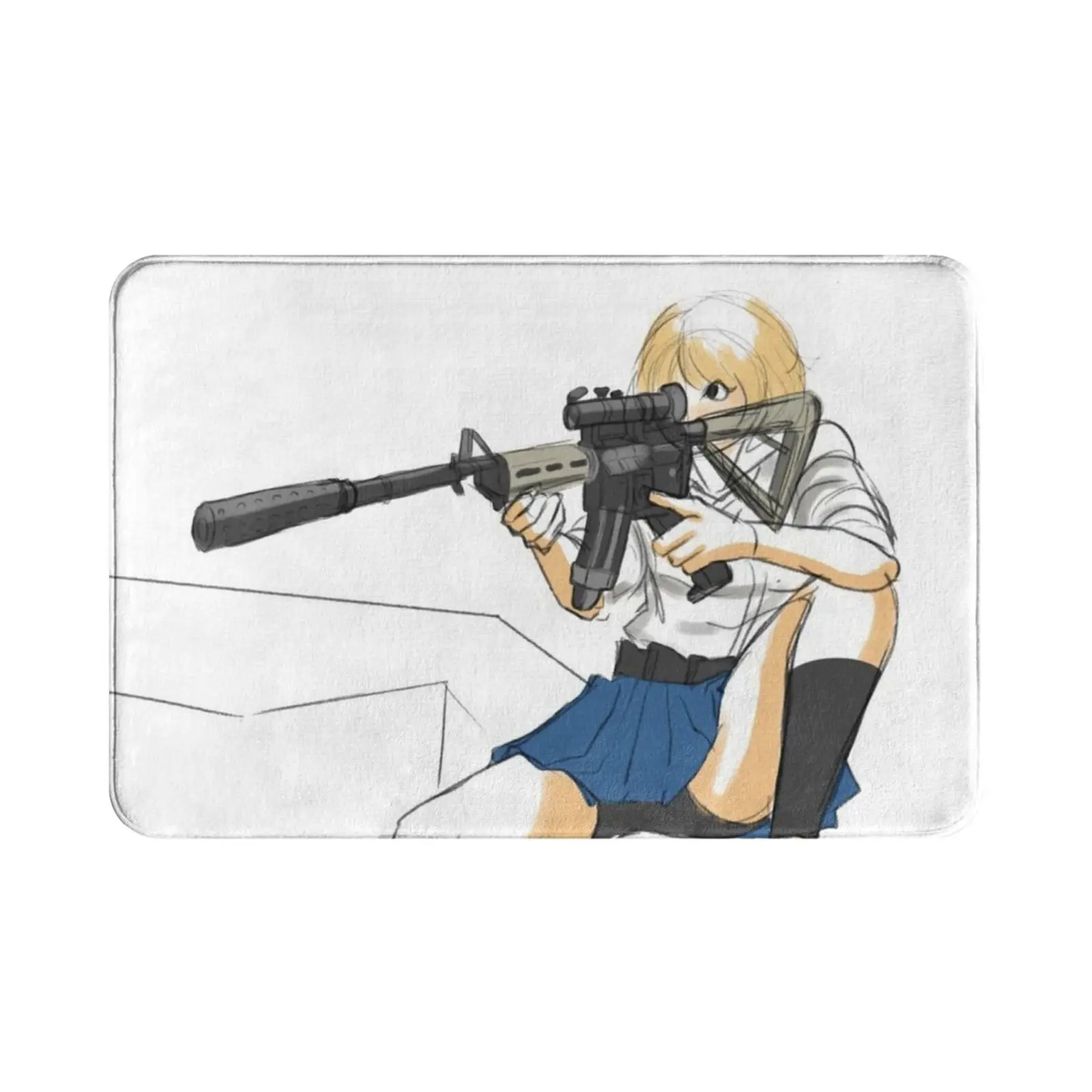 Waifu Sniper Carpet Mat Rug Cushion Soft Non-Slip Waifu Girls Sexy Cute Anime Manga Funny Cool Lewd Oppai Cooking Maid Japan