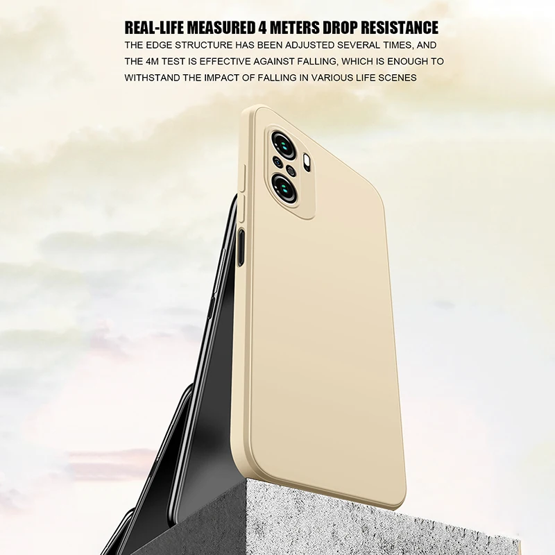 الفاخرة مربع قضية الهاتف ل شاومي Mi POCO F3 Redmi نوت 7 8 9 10 9A K30 K40 برو الأصلي السائل سيليكون للصدمات لينة غطاء