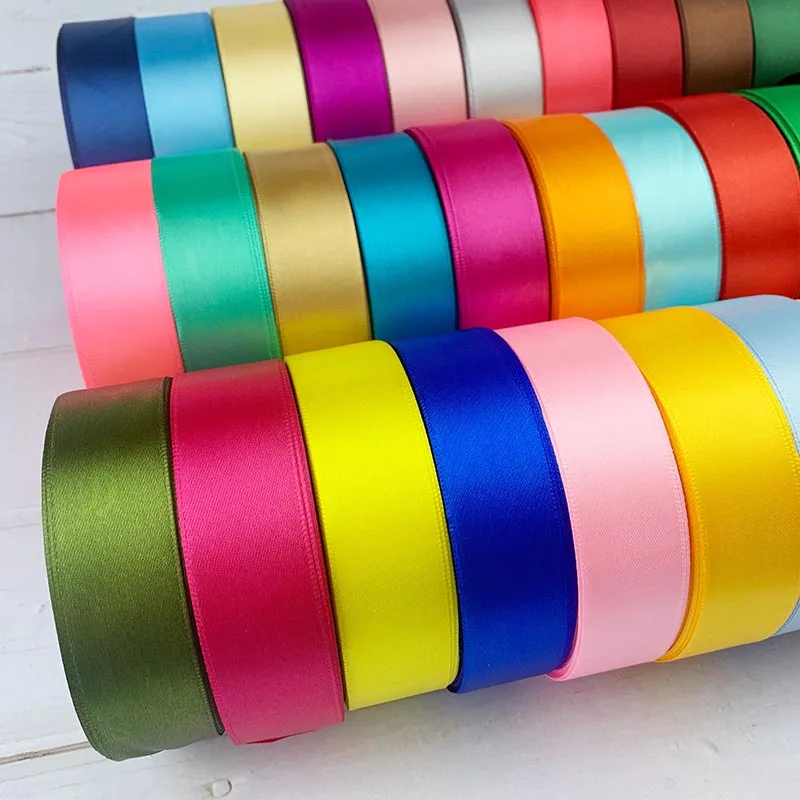 25 Yards/Roll nastri di raso per artigianato fiocco fatto a mano confezione regalo natale matrimonio nastro decorativo 6/10/15/20/25/40/50mm