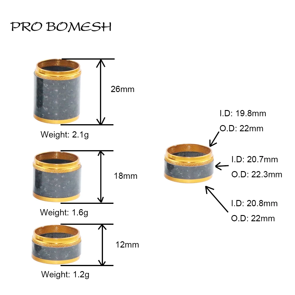 PROBOMESH 2 set 4axis Woven Fuji #16 Lock Nutt Fishing Reel Seat Decorative Trim Part DIY Fishing Rod Component Accessory