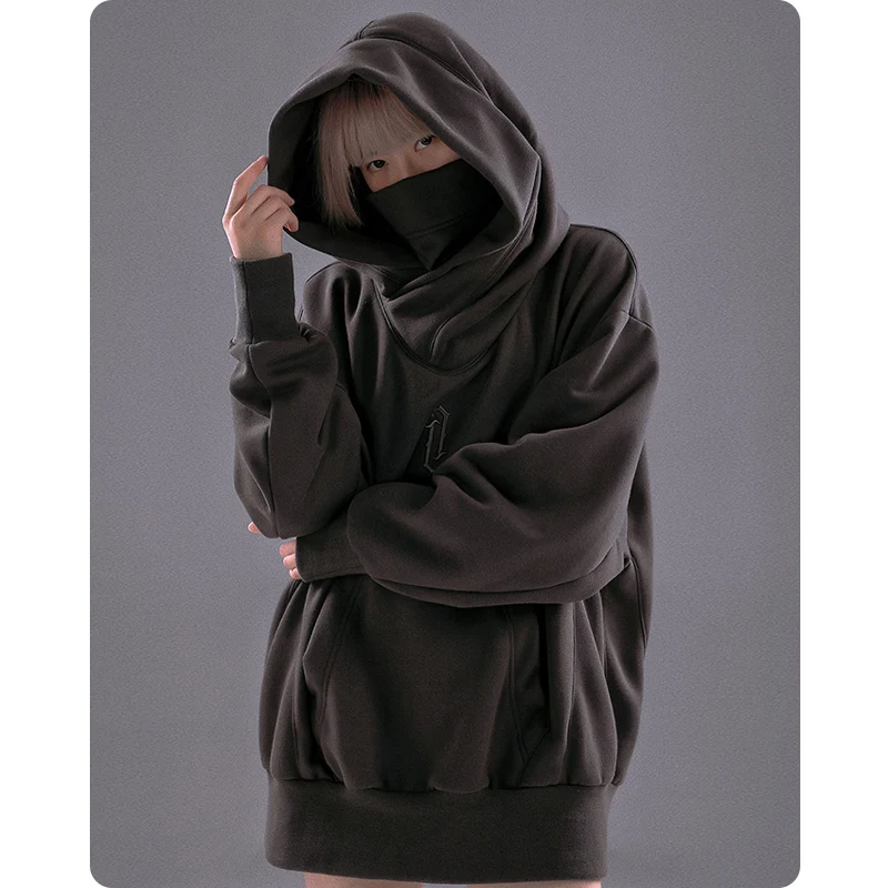 Unisex Autumn Winter High collar loose hooded Men\'s clothes Harajuku High Street streetwear oversize Sweatshirt hoodie Hiphop