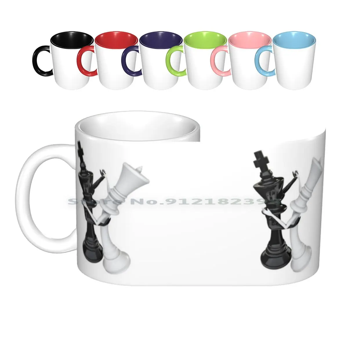 Chess Dancers Ceramic Mugs Coffee Cups Milk Tea Mug Chess King Game Black White Piece Chess Piece Mens Man Masculine Gender Arm