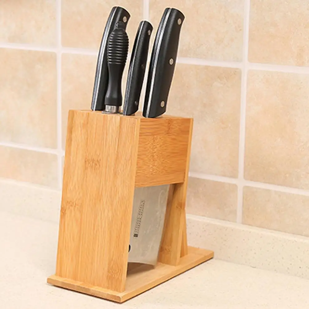 Wood Kitchen Knife Holder Multifunctional Storage Rack Tool Holder Bamboo Knife Block Stand Kitchen Accessories Hot Dropshipping