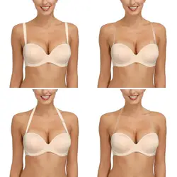 New Adjusted Convertible Sexy Silicone Strapless Bras For Women Sexy Backless Low Deep Halter Unlined B C D DD E DDD F G Cups