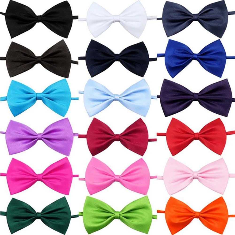 Solid Color Pet Bow Tie Adjustable Dogs Prince Bow Tie Colorful Cat Neck Tie Convenient Dog Collar Pet Accessories Pet Supplies