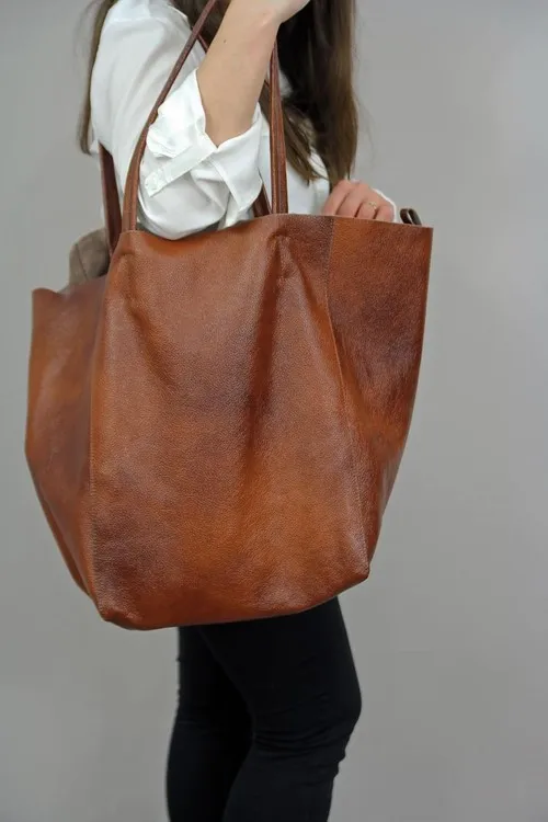 2023 Luxury Soft Pu Leather Hand Bags Big Tote Retro Lady Shopper Purses Casual Over Large Women Shoulder Bags Designer Handbags