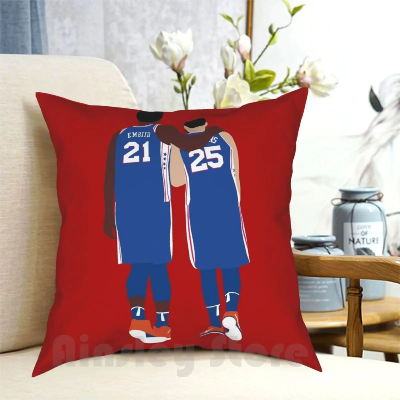 Ben Simmons And Joel Embiid Pillow Case Printed Home Soft DIY Pillow cover Ben Simmons Joel Joel Embiid Trust The Process