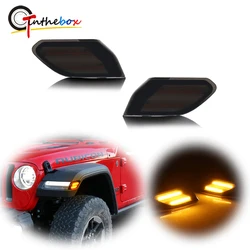 2Pcs Car Amber LED Front Bumper Side Marker Turn Signal Blinker Light For Jeep Wrangler JL 2018-2021 Gladiator JT 20-21