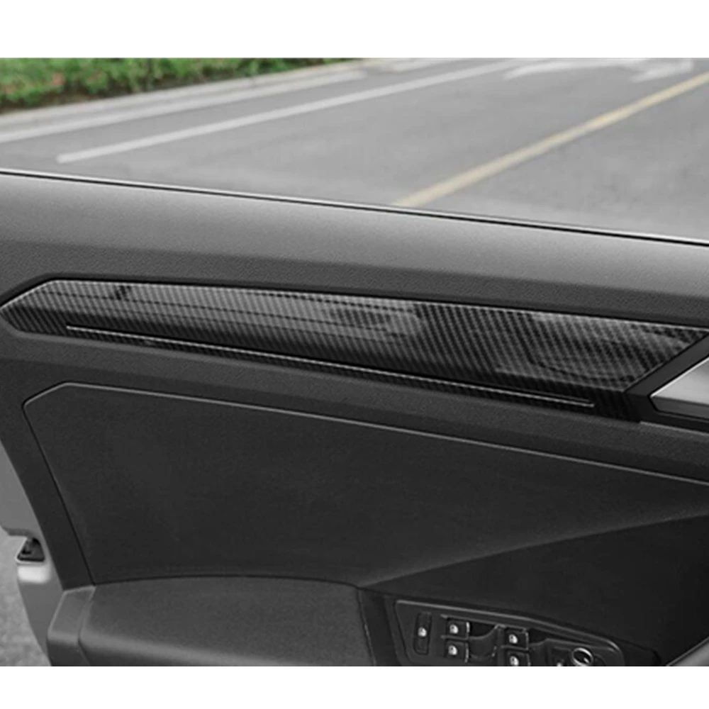 For Volkswagen VW T-ROC TROC 2017 2018 2019 2020 2021 ABS Car Inner Door Armrest Decoration Cover Trim Sticker Frame Hood 2pcs