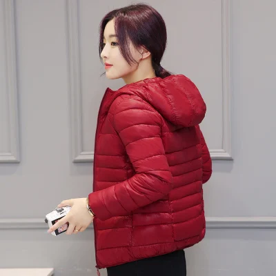 

Winter Wadded Jacket Cotton Short Women 2918 Light Slim Padded Coat Outwear High Quality Chaquetas Parka Feminina LX951