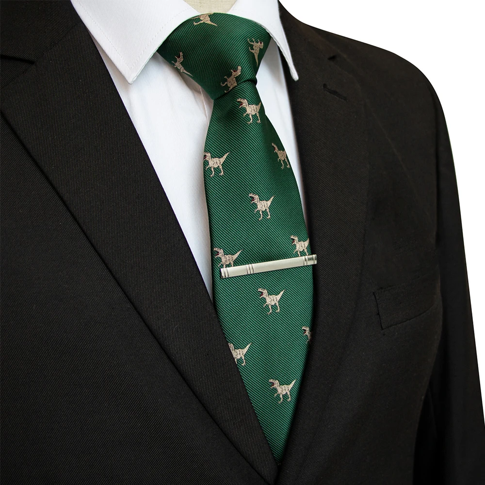 JEMYGINS Krawatte mit Tiermotiv für Herren, Seide, gewebte Krawatte, 8 cm, Cartoon-Dinosaurier, Fuchs, Jacquard, modisch, für Party, Hochzeit, Gravata, Geschenk – Detail 12