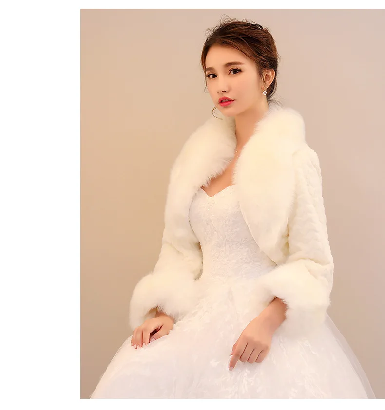 Hot Sale Korean Version Of Fur Women's Autumn And Winter Long-Sleeved Warm Fur Bridal Jacket Elegant Evening Coat