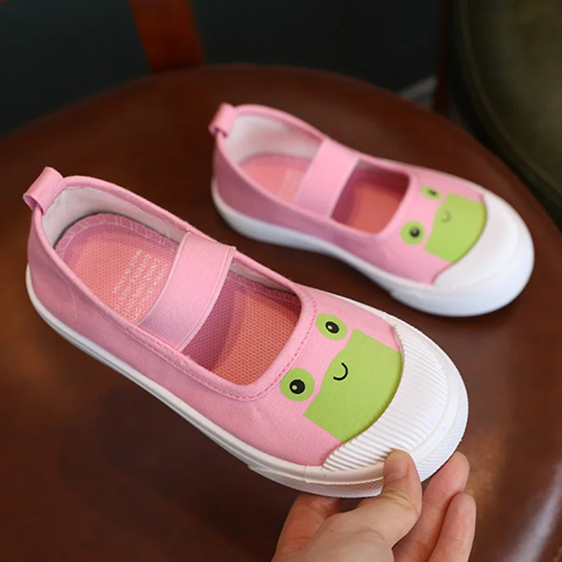 

Baby Girls Canvas Shoes Non-Slip Children & Toddler Shoes Fashion Cartoons Soft Bottom Kids Sneakers Size 22-36