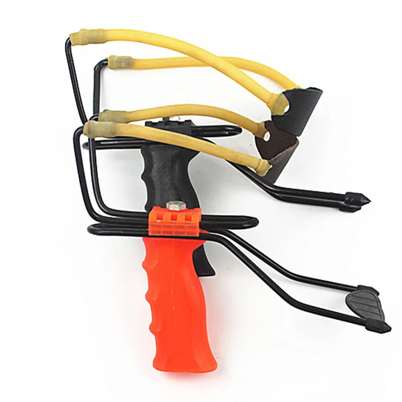 Outdoor Handhold คุณภาพสูงสุ่ม Strong กลางแจ้งการล่าสัตว์ Heavy Slingshot Catapult ยาง Band การล่าสัตว์โลหะข้อมือ