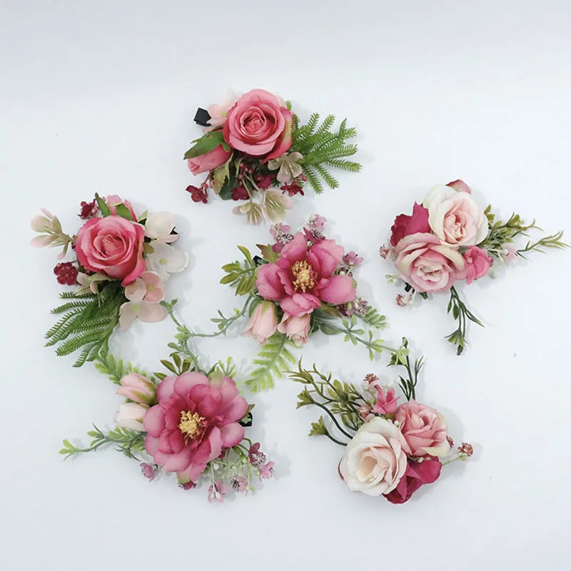 Handgemaakte Kunstmatige Rose Bloemen Voor Bruid Head Accessoires Voor Vakantie Bruiloft Decoratie