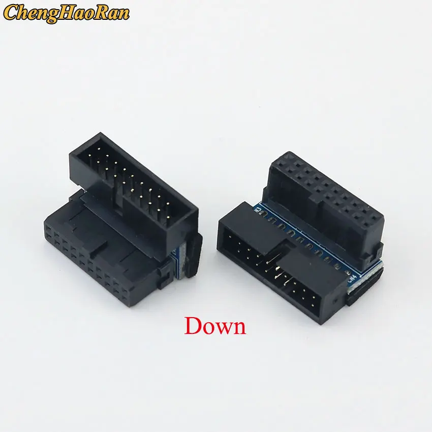 ChengHaoRan 1pcs USB 3.0 90 /180 degree 20pin 19pin male connector motherboard chassisplugged plate IDC 20 pin connector socket