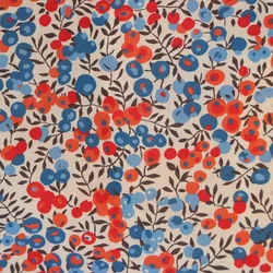 Wiltshire Red Blue 80S Like Liberty Fabric Digital Printing For Sewing Cloth Dresses Skirt Kids Baby Designer Material Purse