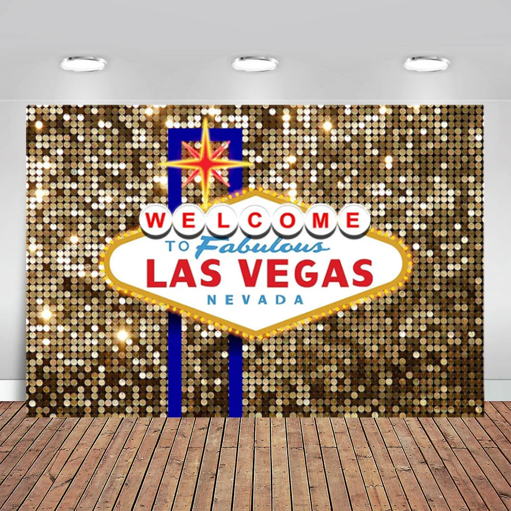 

Las Vegas Party Backdrop for Birthday Decorations Welcome To Las Vegas Fabulous Casino Night Poker Party Photography Background