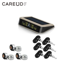 CAREUD Solar Bus RV Truck TPMS Wireless Tire Pressure Monitoring System With 6 External/Internal Sensors  Max 199 PSI