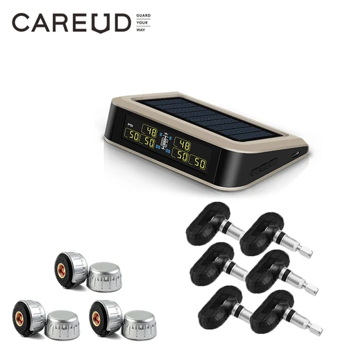 CAREUD 태양광 버스 RV 트럭 TPMS 무선 타이어 압력 모니터링 시스템(6개의 외부/내부 센서 포함) 최대 199 PSI