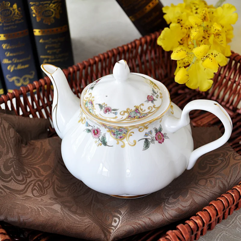 Classic Bone China Coffee Pot Household Teapot Milk Pot English Afternoon Tea Coffee Set Teapot Chinese Porcelain Tea Set