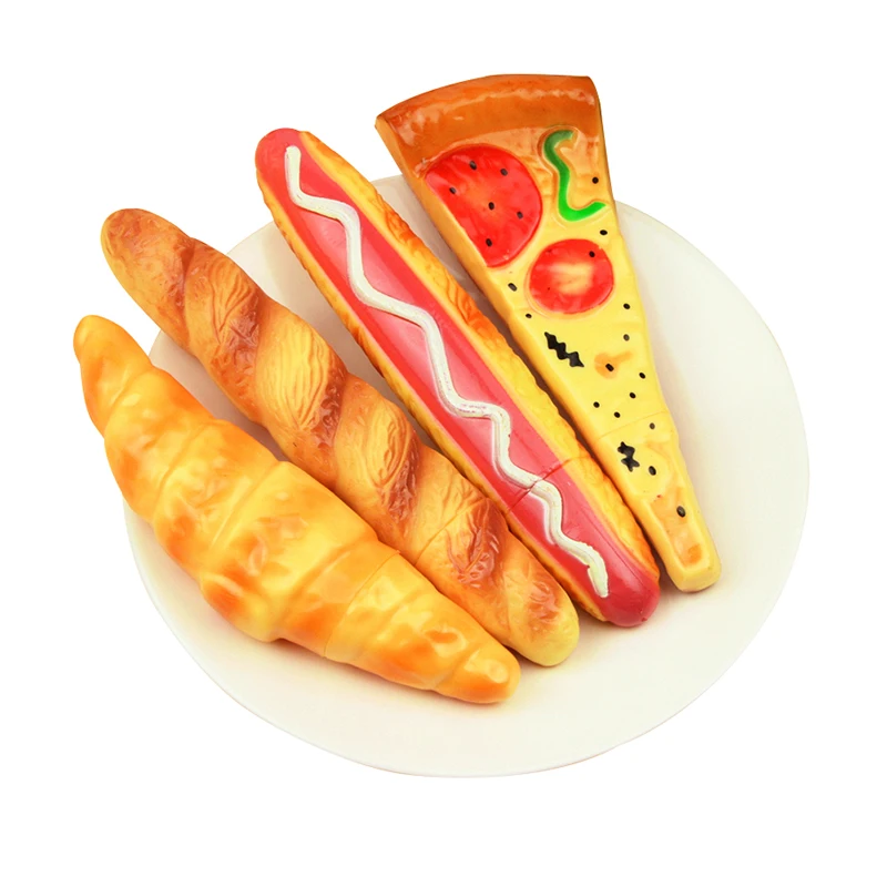 20Pcs Creative students learning stationery simulation pizza ballpoint pen black refill hot dog bread pen funny and interesting