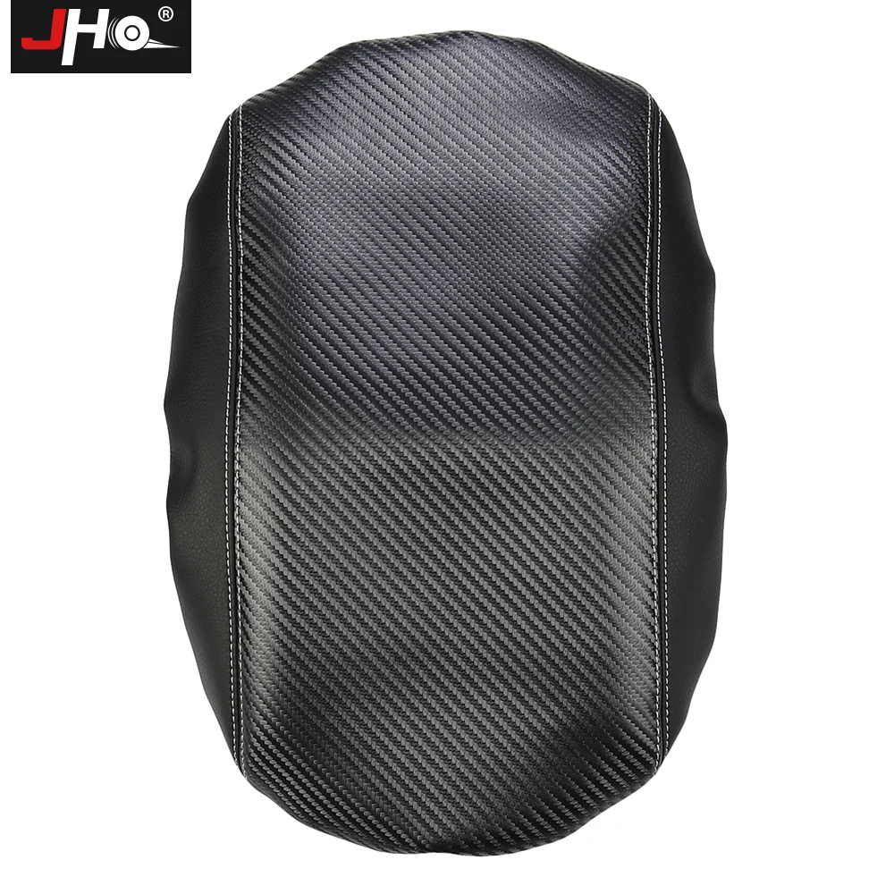 JHO Carbon Grain Arm Rest Protector Armrest Box Cover For Ford Explorer 2020 2021 Limited Platinum XLT ST BASE Car Accessories