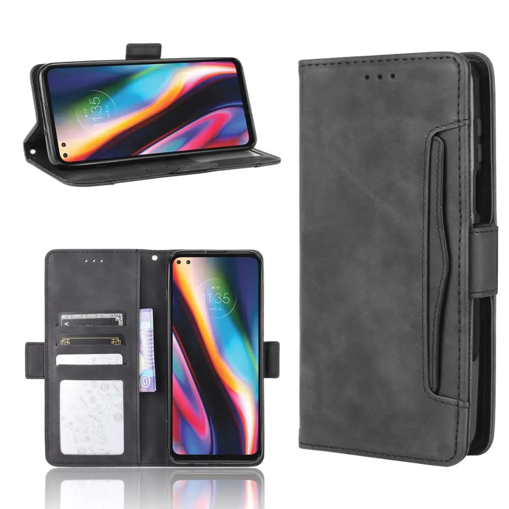 For Motorola Moto G 5G Plus Case Premium Leather Wallet Leather Flip Multi-card slot Cover For Motorola Moto G 5G Plus + Case