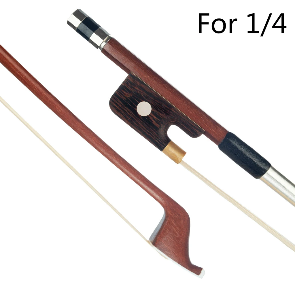 

1/4 French Style Brazilwood Upright Double Bass Bow White Hair Parisian Eyes Round Stick