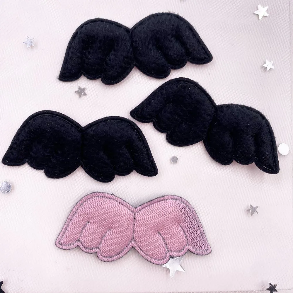 20PCS Furry Angel Wing Padded Applique Wedding DIY Sewing Patch DIY Children\'s Hair Accessories Cloths Stickers Ornament Craft