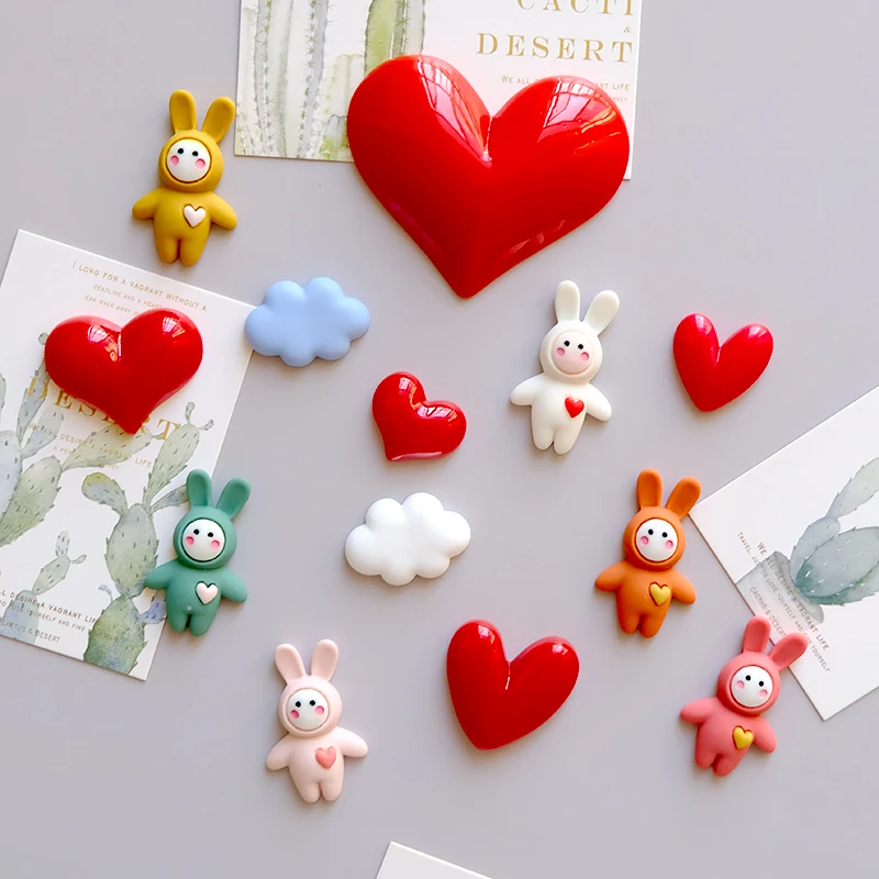 6 Packs Refrigerator Magnet Resin Cartoon Cute Cloud Candy Love Refrigerator Magnet Sticker Message Gift Decoration Photo Wall