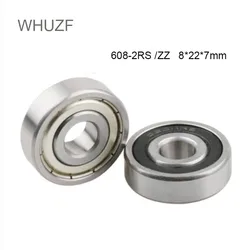 5/10pc/lot 608ZZ Bearing Steel Deep Groove Ball Miniature Bearings 608-ZZ 8*22*7mm 8x22x7 High Quality 52100 Chrome Steel